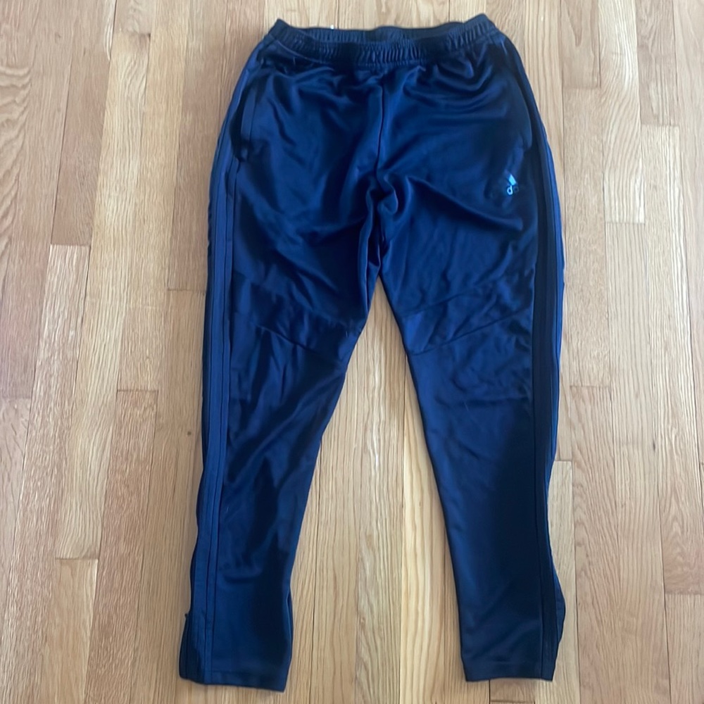 Black Adidas track pants